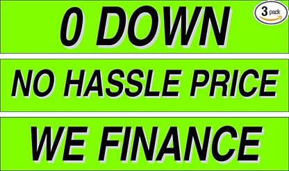 Ez-line Vinyl Windshield Stickers 3 Dozen 15 Inch Chartreuse Slogan Dealership Pro Pack for Car Lots (EZ115-Pack1)