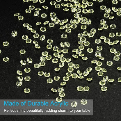 PATIKIL 4000 Pcs Wedding Table Scatter Confetti Crystals 6mm Acrylic Diamonds Vase Fillers Gems for Table Centerpiece Decorations Party Vase Beads, Light Yellow