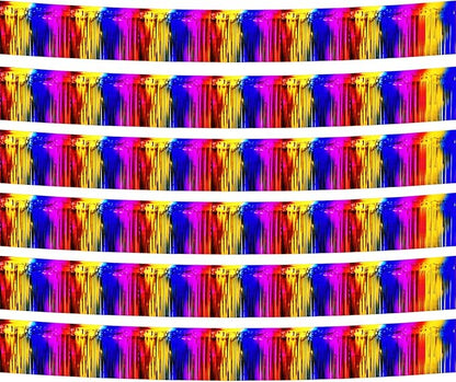 6 Pack 10 Feet Foil Fringe Garland Metallic Tinsel Streamers Banner Wall Hanging Curtain Backdrop Banner for Parade Floats, Thanksgiving, Christmas, Birthday, Halloween Party Decorations(Rainbow)