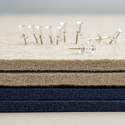 Bulletin Board, 36 x 24 inches Felt Board - Decorative Pin Board, Cork Board Alternative for Wall, 3' x 2' Foldable Picture Board Self-Adhesive Vision Board Prayer Board with 20 Pushpins - Dark Blue