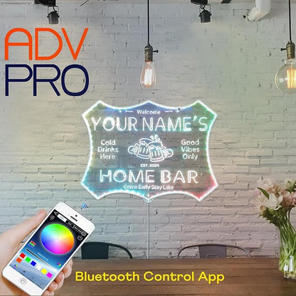 ADVPRO Personalized Your Name Home Bar RGB Dynamic Glam LED Sign - Cut-to-Edge Shape - Smart 3D Decoration - Multicolor Signage st06s43-fnd-p11d-tm-c