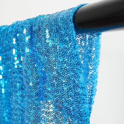 Poise3EHome Turquoise Sequin Backdrop Curtains, 2 Panels Sequin Backdrop, 2FTx8FT Sequin Curtains for Party Wedding Sequence Backdrop