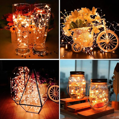 ZGWJ 8 Pack Halloween Fairy Lights Battery Operated, 7ft 20 Mini LED Halloween Fairy String Lights Silver Wire 3 Modes Waterproof for DIY, Parties, Bedroom Decorations,Orange