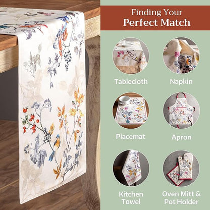 Maison d' Hermine Table Runner 100% Cotton Double Layer Table Runners 72 inches Long for Thanksgiving Christmas Decorations Home Kitchen Dining Party Wedding (Equinoxe - Beige, 14.5" x 72")