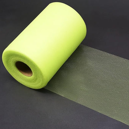 Lime Green Tulle Fabric Rolls 6 Inch by 100 Yards (300 feet) Fabric Spool Tulle Ribbon for DIY Tutu Bow Halloween Decorations Baby Shower Birthday Party Wedding Christmas Craft Supplies