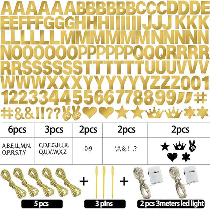 167Pcs DIY Glitter Customizable Banner Kit Custom Banner Happy Birthday Letter Banners Personalized Banners Decor for Christmas Baby Shower Birthday Party Decorations Supplies(Shiny Gold)