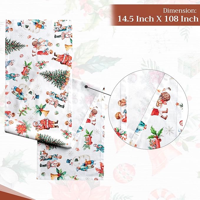 Maison d' Hermine Table Runner 100% Cotton Single Layer Table Runners 108 inches Long for Thanksgiving Christmas Decorations Home Kitchen Dining Party Wedding (Chromo, 14.5" x 108")