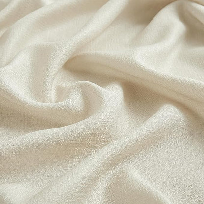 Melodieux Beige Semi Sheer Curtains 63 Inch Length for Bedroom Living Room, Farmhouse Linen Texture Light Filtering Home Office Shiny Sheer Drapes Rod Pocket, 52" W x 63" L, 2 Panels