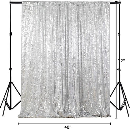 ShiDianYi 4FTX6FT-Silver-SEQUIN Photo Backdrop, Wedding Photo Booth,Photography Background (Silver)