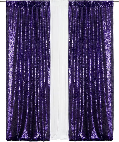 Eternal Beauty Sequin Backdrop Curtains, 3x7 Ft-2 Panels Purple Back Drop for Shimmer Photography Party Wedding Birthday Decor