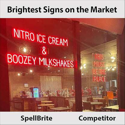 SpellBrite COLD ONES Sign | Beer-Related Sign with Neon Look, Blue LED Light Source | 33.5" x 6.3"