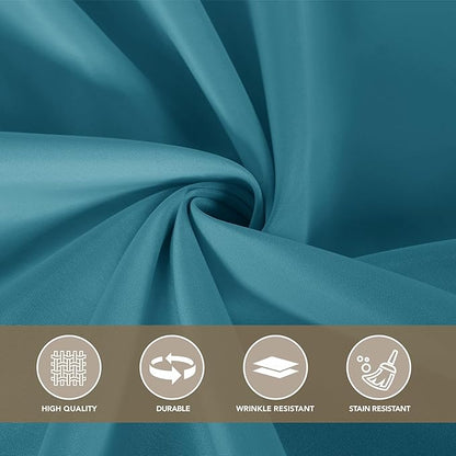 sancua Square Tablecloths 54x54 Inch - Teal Fabric Table Cloth for Square or Round Tables, Washable Polyester Table Cover for Dinner, Holiday Party, Decorative Display Tables