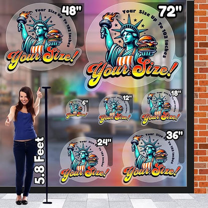Custom High Static Window Cling ║ Your Logo or Design We Print Your Static Cling ║ Waterproof School Storefront Home ║ Perfect for Installing on Windows in Less Than a Minute.