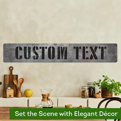 Custom Sign, Custom Street Sign, 11 Font Colors, 13 Font Styles, 4 Hole Options, 22 Sizes, 6x36 Inches, Rust Free DiBound, Fade Resistant, Made in USA by My Sign Center (Grunge Metal)