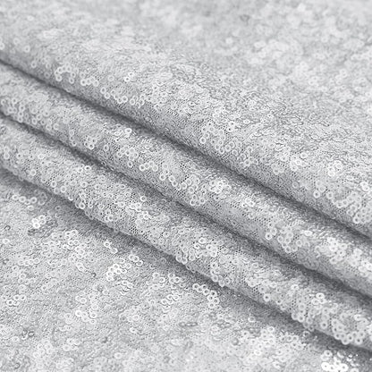 Sugargirl Silver Sequin Backdrop Curtain 2FTx8FT Glitter Background Drapes Sparkle Photography Backdrop for Party Wedding Birthday Wall Decor（2 Panels,Silver