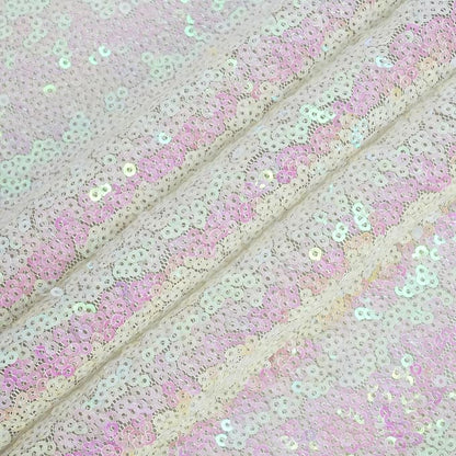 Eternal Beauty White Iridescent Sequin Backdrop, 4x7 Ft Glitter Background Curtains for Shimmer Photography Party Wedding Birthday Back Drop Decor