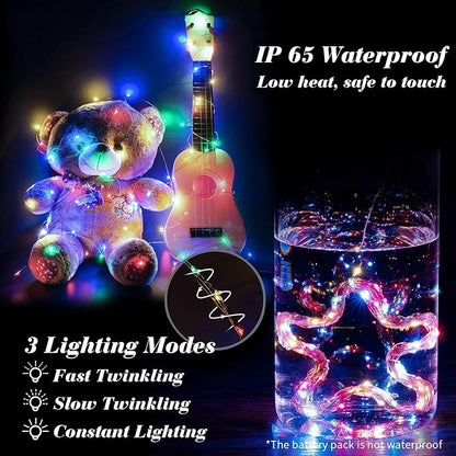 ZGWJ 8 Pack Fairy Lights Battery Operated, 7ft 20 Mini LED Fairy String Lights Silver Wire 3 Modes for DIY, Parties, Wedding, Bedroom, Halloween Christmas Decoration Colorful and Blue