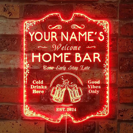 ADVPRO Personalized Your Name Home Bar RGB Dynamic Glam LED Sign - Cut-to-Edge Shape - Smart 3D Decoration - Multicolor Signage st06s32-fnd-p11b-tm-c