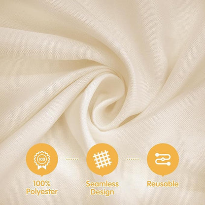 BRILLMAX 6 Pack Beige Round Tablecloths 120 Inch - Circle Bulk Linen Polyester Fabric Washable Table Cloth Cover for Wedding Reception Banquet Birthday Party Buffet Restaurant