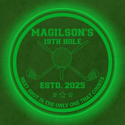 Custom Golf LED Bar Sign – Personalized Color Changing Acrylic Wall Decor for Home Bar, Man Cave, Game Room, or Patio (Golf Bar, 20 INCHES)