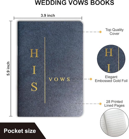 Wedding Vow Books His and Hers, Wedding Registry Gifts Ideas for Bride & Groom,Wedding Essentials