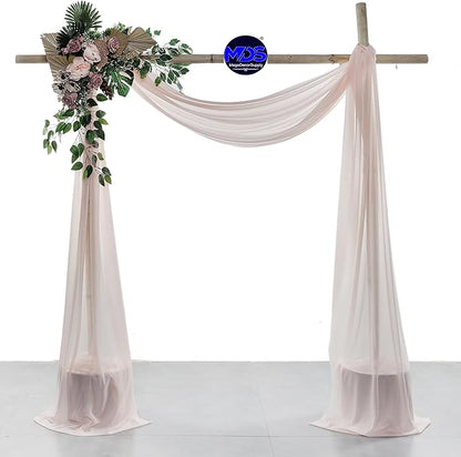 MDS Halloween Chiffon Draping Fabric - 2 Panel, 30" Wide x 50ft Long - Sheer Spooky Arbor & Canopy Drapery for Haunted House Backdrops, Party Ceilings, DIY Costumes & Themed Events - Nude