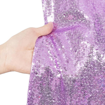 Poise3EHome 10Ft x 10Ft Lavender Sequin Backdrop, Glitter Thick Satin Sequin Background Drapes, Sparkly Opaque Photography Curtain Backdrop for Wedding Party Holiday Festival Decor