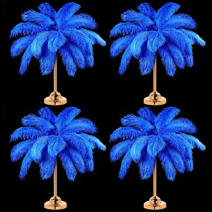 Retrowavy 30 Pcs 18-20 Inch Large Natural Ostrich Feathers Bulk for Centerpieces for Wedding Party Centerpieces Home Decoration Flower Arrangement (Blue)