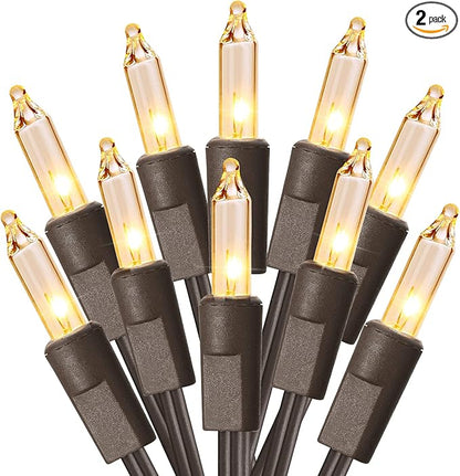 Clear Christmas Lights, 69.6ft 300ct Incandescent Christmas Lights, Connectable Outdoor Mini Tree Light Xmas Fairy Light, 120V UL Certified Indoor String for Xmas Party Birthday, Warm White