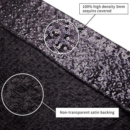 Poise3EHome 8Ft x 10Ft Black Sequin Backdrop, Glitter Thick Sequin Background Drapes, Sequence Xmas Thanksgiving Backdrop for Wedding Party Holiday Festival Decor