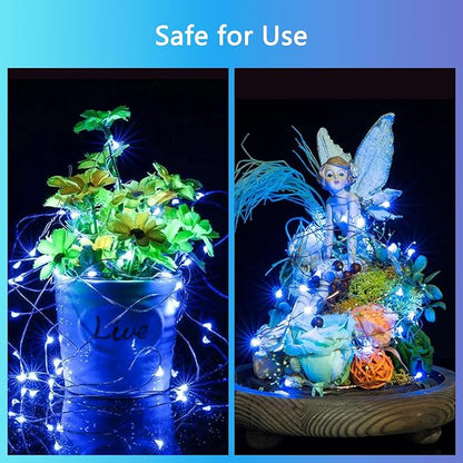 3 Pack Fairy Lights Battery Operated with Remote Control Timer, 26 FT 80 LED String Lights Outdoor Indoor Decoration, 8 Modes Twinkle Lights for Christmas Party Wedding Birthday Bedroom Décor (Blue)