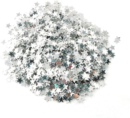 Tegg Star Confetti 30 Grams 6mm Gold and Silver Stars Sequin Metallic Foil Confettis Sprinkles for Wedding Anniversary Birthday Party Table Decoration