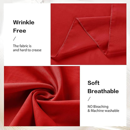 VOK Red Wedding Arch Draping Fabric Chiffon Fabric, 29in x 18Ft Sheer Chiffon Outdoor Curtain for Wedding Ceremony Birthday Party Decoration (Red,1 Panel)
