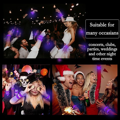 100 Pcs LED Bracelets Sound Activated with Flashing LED Strobe Music Control Light Up Bracelets for Rave, Game Prizes, Birthday Party Favor,Valentine's Day gift