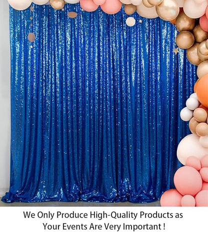 ShinyBeauty Sequin Backdrop Royal Blue 10x10FT Backdrop for Photography Blue Wedding Backdrop 10FT Baby Birthday Photo Booth Backdrop Glitter Backdrop for Party Fabric Backdrop