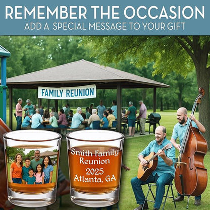 1pk Personalized Printed Photo 2.5oz Shot Glass - Mother's Day Gifts for Dads and Moms,custom image or pictures–anniversaries, party favors, bachelor or bachelorette party,21st birthday shot glass