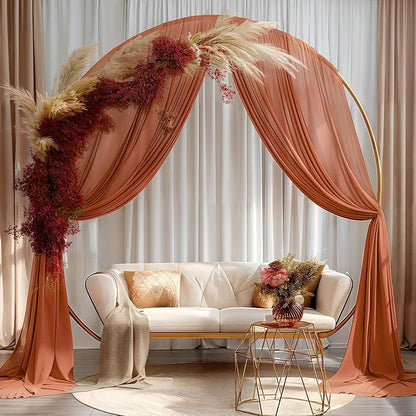Terracotta Wedding Arch Draping Fabric 1 Panel 30'' x 20FT Terracotta Drapes Sheer Fabric Backdrop Arch Draping Fabrics for Wedding Ceremony Birthday Party Bridal Shower Decoration