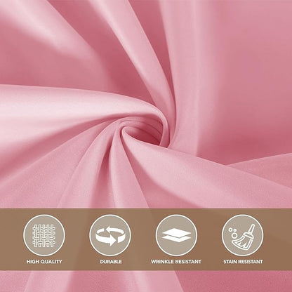sancua Square Tablecloths 85x85 Inch, 2 Pack - Pink Fabric Table Cloth for Square or Round Tables, Washable Polyester Table Cover for Outdoor Party, Birthday, Buffet, Resturant