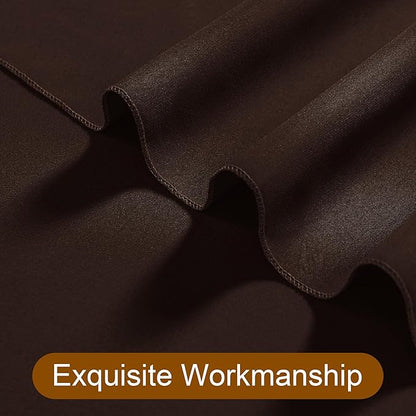 DWCN 10x10 FT Backdrop Curtains for Parties, Photography Backdrop Drapes with Rod Pockets for Wedding Decorations Stage Birthday Family Gatherings, 2 Panels 5ft x 10ft, Brown