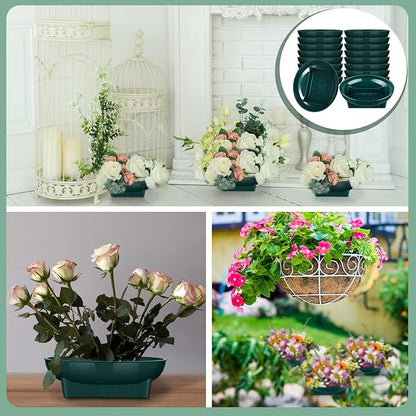 Karenhi 18 Pcs Floral Supplies Green Bowls for Flower Arrangements Large Size 6.3 Inch Floral Foam Bowls for Arrangements Holiday Wedding Fresh Flower Decoration Supplies (Foam Not Include)