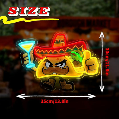 Tacos Neon Sign for Wall Decor,Dimmable Led Tacos Neon Light for Mexican Restaurant Decor Mexican Burritos Led Light Neon Light for Shop Restaurant Window Fast Food Shop Wall Decoration