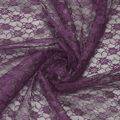 MDS Pack of 10 Wedding 12 x 108 inches Lace Table Runner for Wedding, Decorations for Birthday Parties, Banquets, Graduations, Engagements, and Runners fit Rectangle, Round Table- Plum