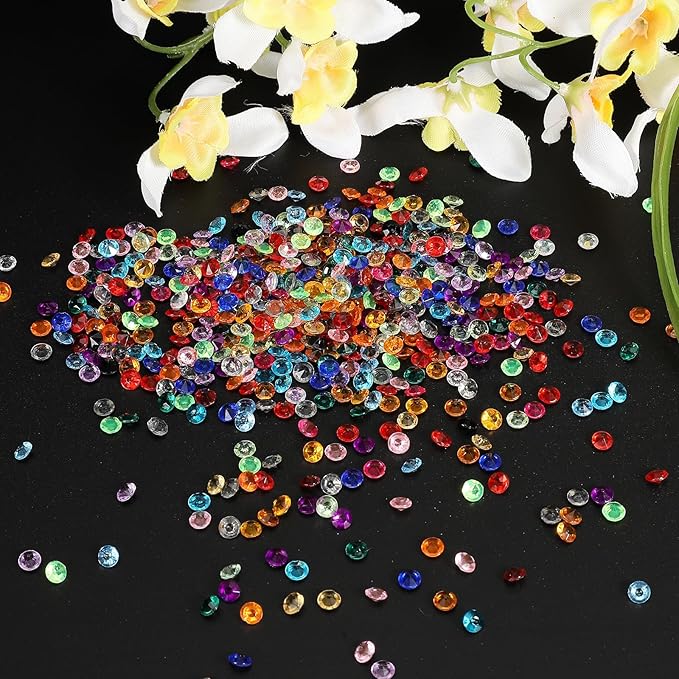 PATIKIL 10000 Pcs Wedding Table Scatter Confetti Crystals 4.5mm Acrylic Diamonds Vase Fillers Gems for Table Centerpiece Decorations Party Vase Beads, Light Yellow