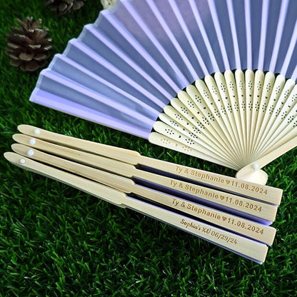 10pcs Personalized Purple Folded Hand Fans, Custom Folding Hand Fans for Wedding Guests, Wedding Gift Party Favors Church Fans Handheld, Birthday Party Supplies Bridal Shower Gifts