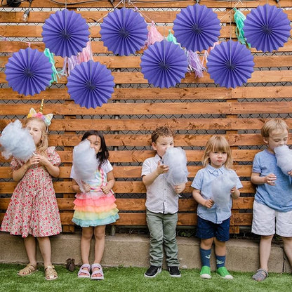 Purple Party Decorations,Purple Bridal Shower Decorations,Halloween Decor Events Accessories,Retirement Decorations Paper Fans Bulk 12in,Anniversary Decorations for Party 30 Color DIY Set(Purple)