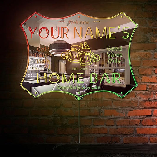 ADVPRO Personalized Your Name Home Bar RGB Dynamic Glam LED Sign - Cut-to-Edge Shape - Smart 3D Decoration - Multicolor Signage st06s64-fnd-p11d-tm-c