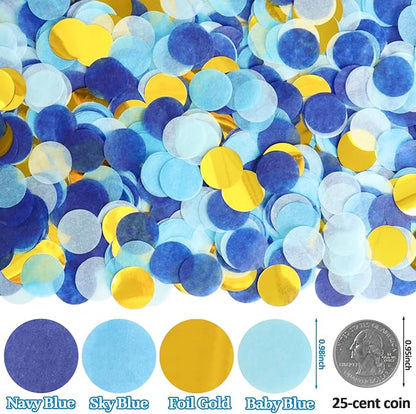 RYKOMO 10000 Pieces 1 Inch Round Tissue Paper 3.5oz Table Confetti Dots Blue Round Tissue Confetti for Craft DIY Scrapbooking Birthday Party Festival