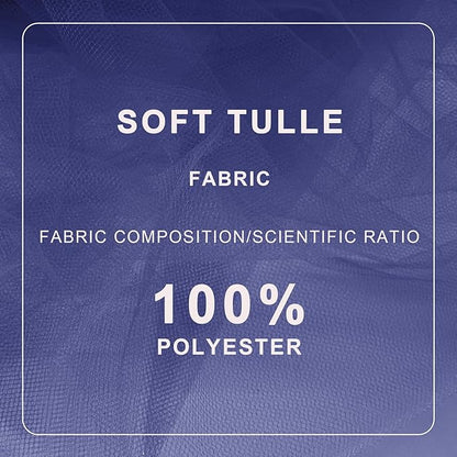 Navy Blue Tulle Fabric Roll Spool Bolt (54 Inch by 40 Yards) Large Tulle Wedding Party Decoration, Tutu Skirt, Table Runner, Gift Wrapping, Bridal Shower, Soft & Drape (Navy Blue)