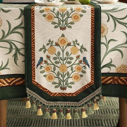 Velvet French Table Runner Farmhouse for Home Kitchen Dining Decor Parties Family Dinners Wedding 12"*118"