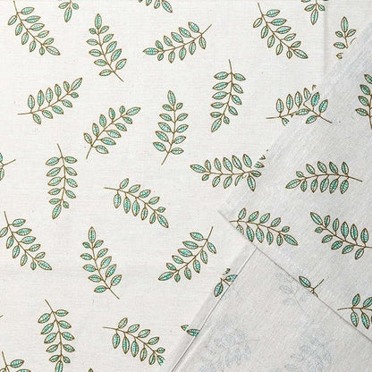 YiHomer Pastoral Rectangle Tablecloth - 52 x 70 Inch - Beige Linen Table Cloth - Washable Table Cover with Wrinkle Resistant for Restaurant, Picnic, Bistro, Indoor and Outdoor Dining, Green Leaf
